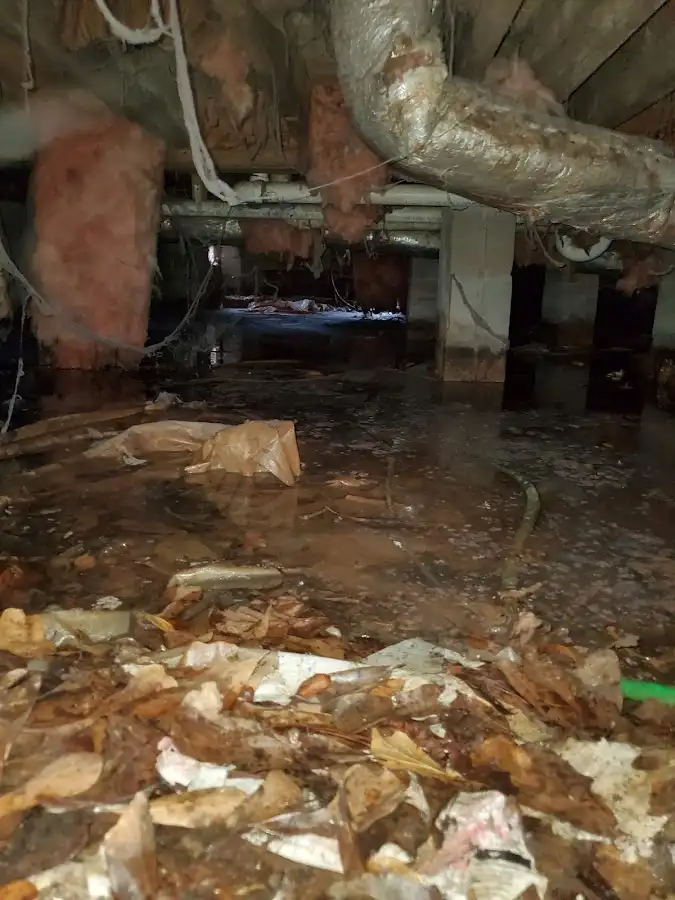 Crawl space flood assessment for Commercial Water Damage Restoration in Rancho Santa Margarita