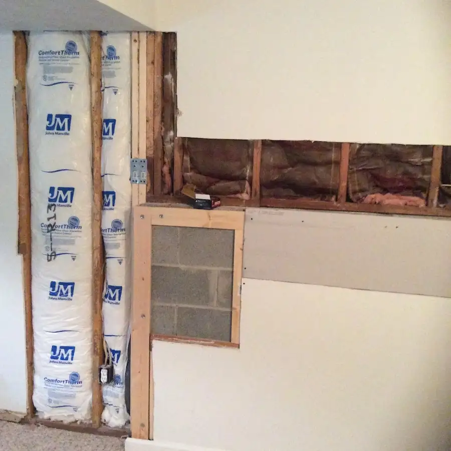 Wall insulation replacement during Basement Flood Cleanup in Rancho Santa Margarita